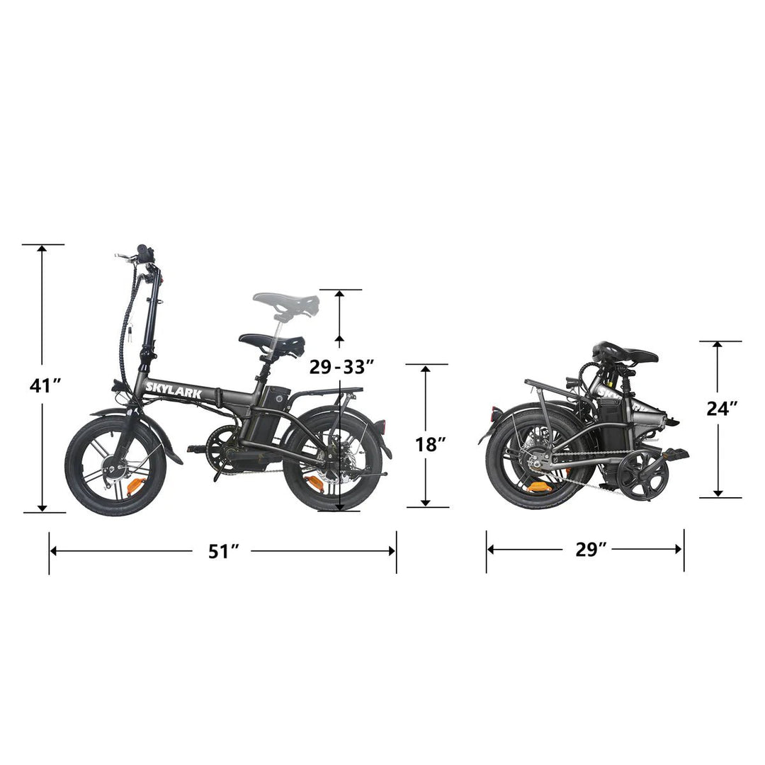 Nakto SKYLARK 2 Folding Fat Tire Electric Bike Fat Tire Electric Bikes 15