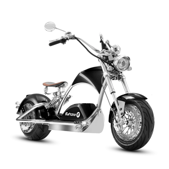 Eahora| Chrome M1PS 4000W 72V 40Ah Electric Fat Tire Chopper Scooter