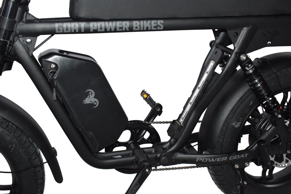 Power Goat V3 Electric Bike 3000W 50MPH Moped Style Fat Tire Ebike Moped-Style Electric Bikes ALL BLACK - PEDALS 9