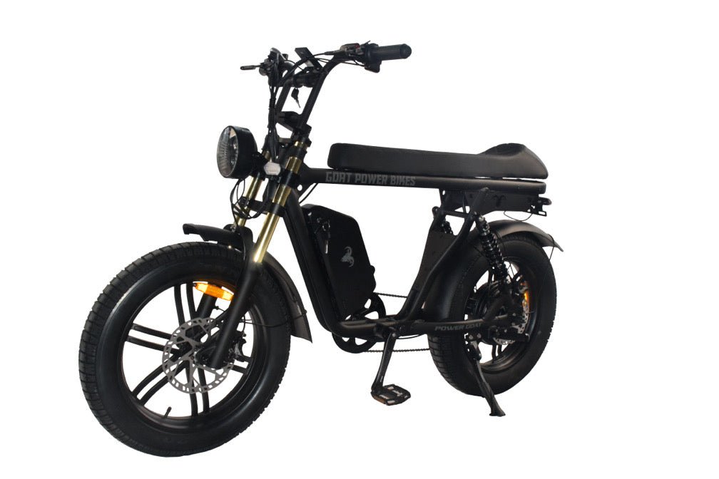 Power Goat V3 Electric Bike 3000W 50MPH Moped Style Fat Tire Ebike Moped-Style Electric Bikes ALL BLACK - PEDALS 7