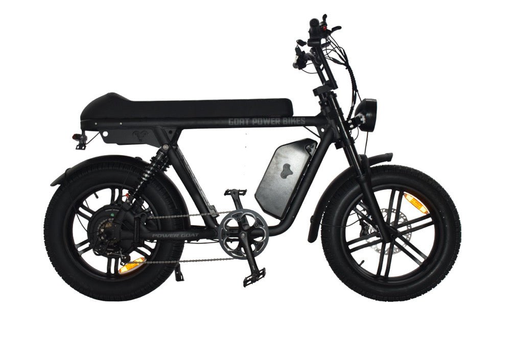Power Goat V3 Electric Bike 3000W 50MPH Moped Style Fat Tire Ebike Moped-Style Electric Bikes ALL BLACK - PEDALS 8