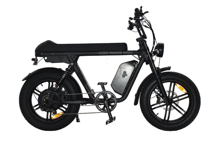 Power Goat V3 Electric Bike 3000W 50MPH Moped Style Fat Tire Ebike Moped-Style Electric Bikes ALL BLACK - PEDALS 8