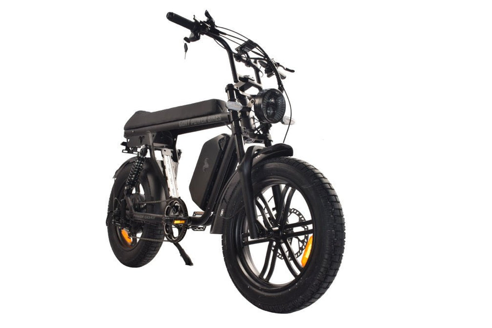 Power Goat V3 Electric Bike 3000W 50MPH Moped Style Fat Tire Ebike Moped-Style Electric Bikes ALL BLACK - PEDALS 2