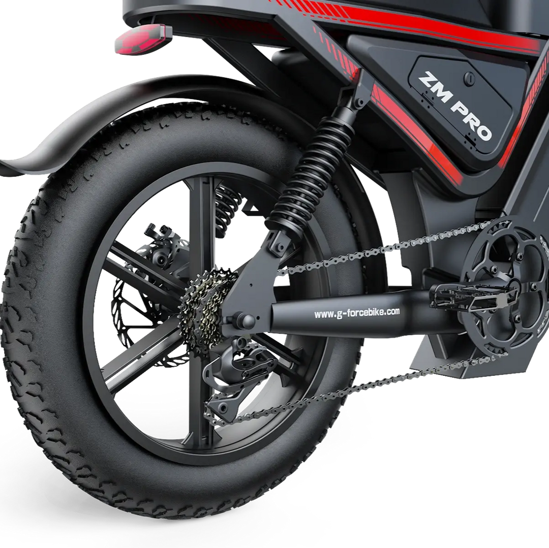 G-FORCE ZM PRO 1500W Peak, 200-Mile, Full Suspension Fat Tire E-Bike