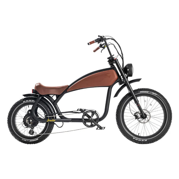 REVI BIKES|Prowler 52V 1000W Motor, Vintage Cafe Racer Electric Fat Tire Bike