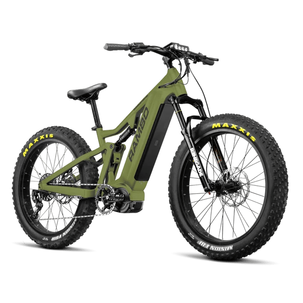 RAMBO Dominator HD Mid Drive Bike Mountain Electric Bikes Gunmetal Gray and Buckskin 4