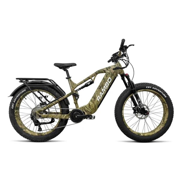 RAMBO Dominator HD Mid Drive Bike Mountain Electric Bikes Gunmetal Gray and Buckskin 2
