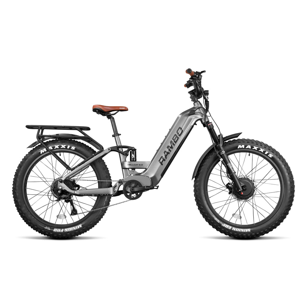 RAMBO Hellcat 2.0 FS All-Wheel Drive All-Wheel Drive Electric Bikes GUNMETAL GREY & BUCKSKIN 2