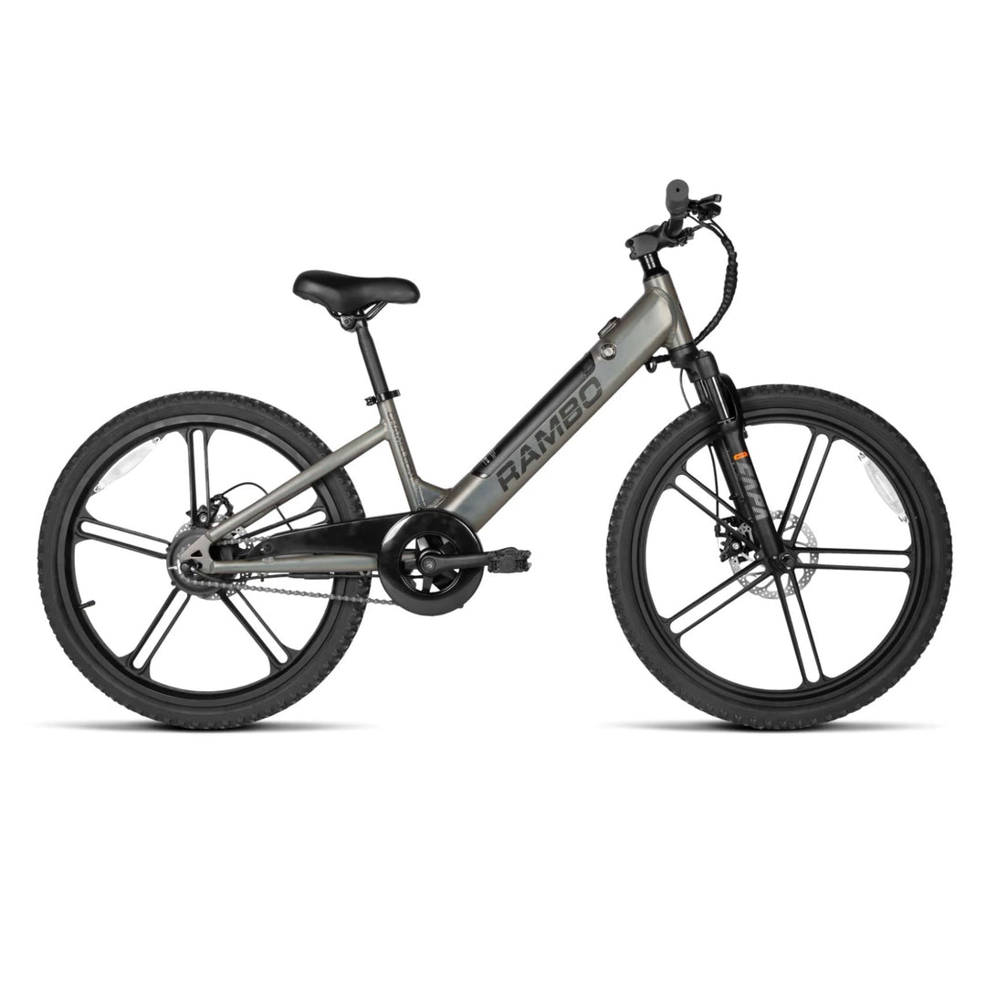 RAMBO Kid's 24" Chameleon| 250W Motor, 16 MPH Speed Electric Bike Kids Electric Bikes Black 1
