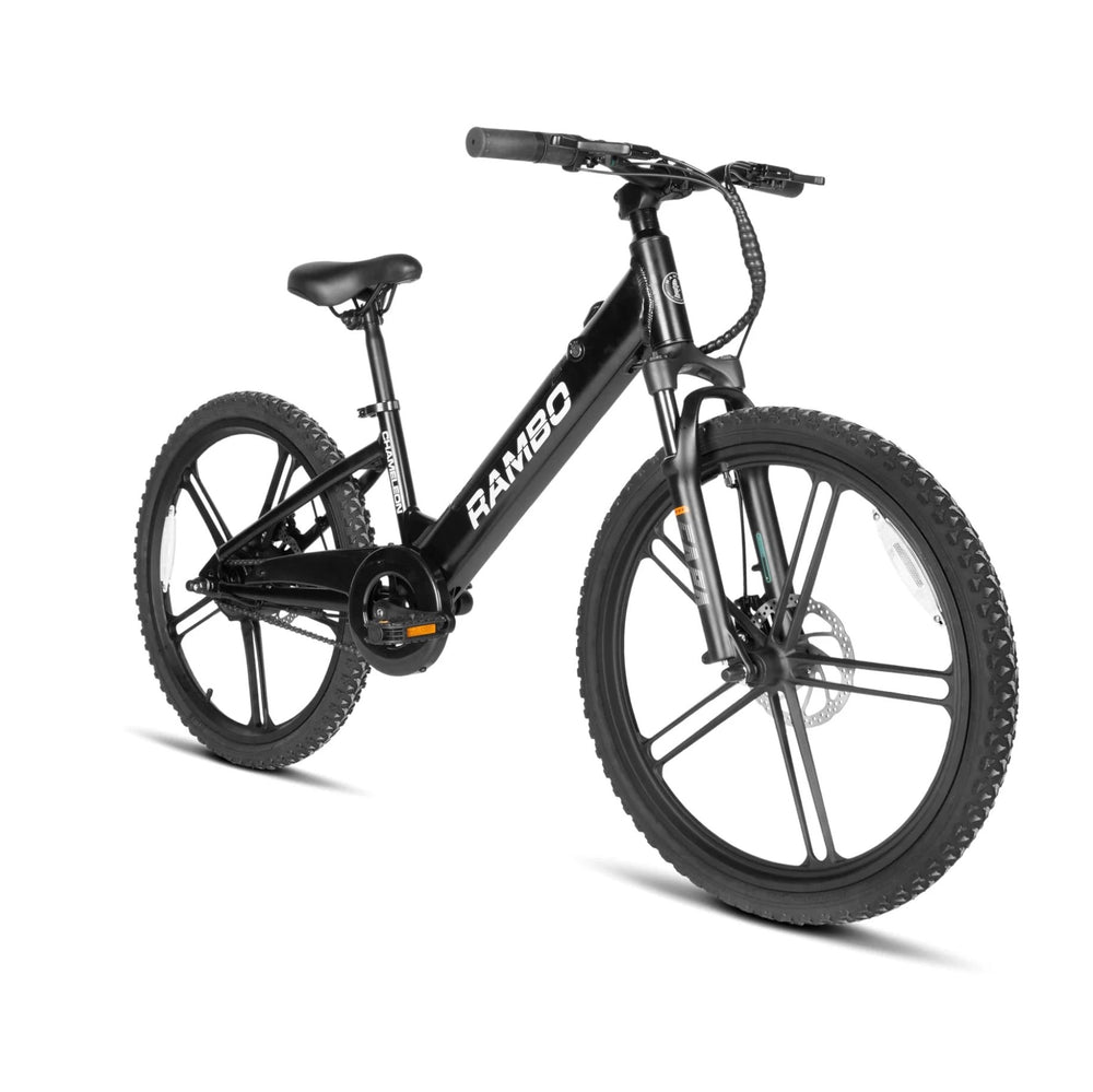 RAMBO Kid's 24" Chameleon| 250W Motor, 16 MPH Speed Electric Bike Kids Electric Bikes Black 2