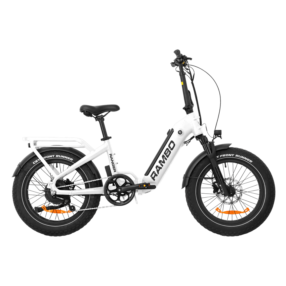 RAMBO Ranger Folding E-Bike Folding Electric Bikes White 2