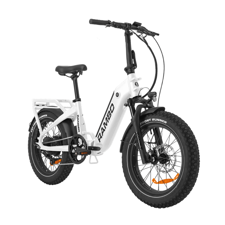 RAMBO Ranger Folding E-Bike Folding Electric Bikes White 1