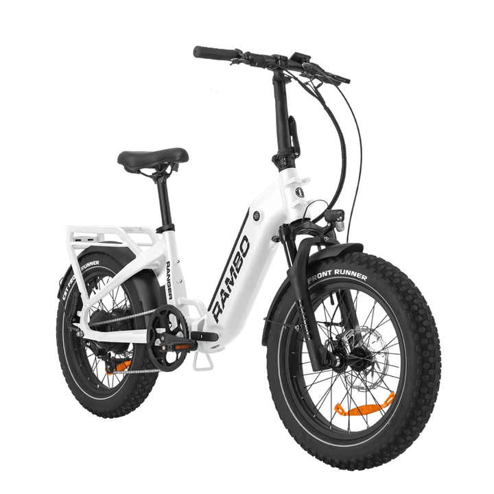 RAMBO Ranger Folding E-Bike Rambo Folding Electric Bikes White 4