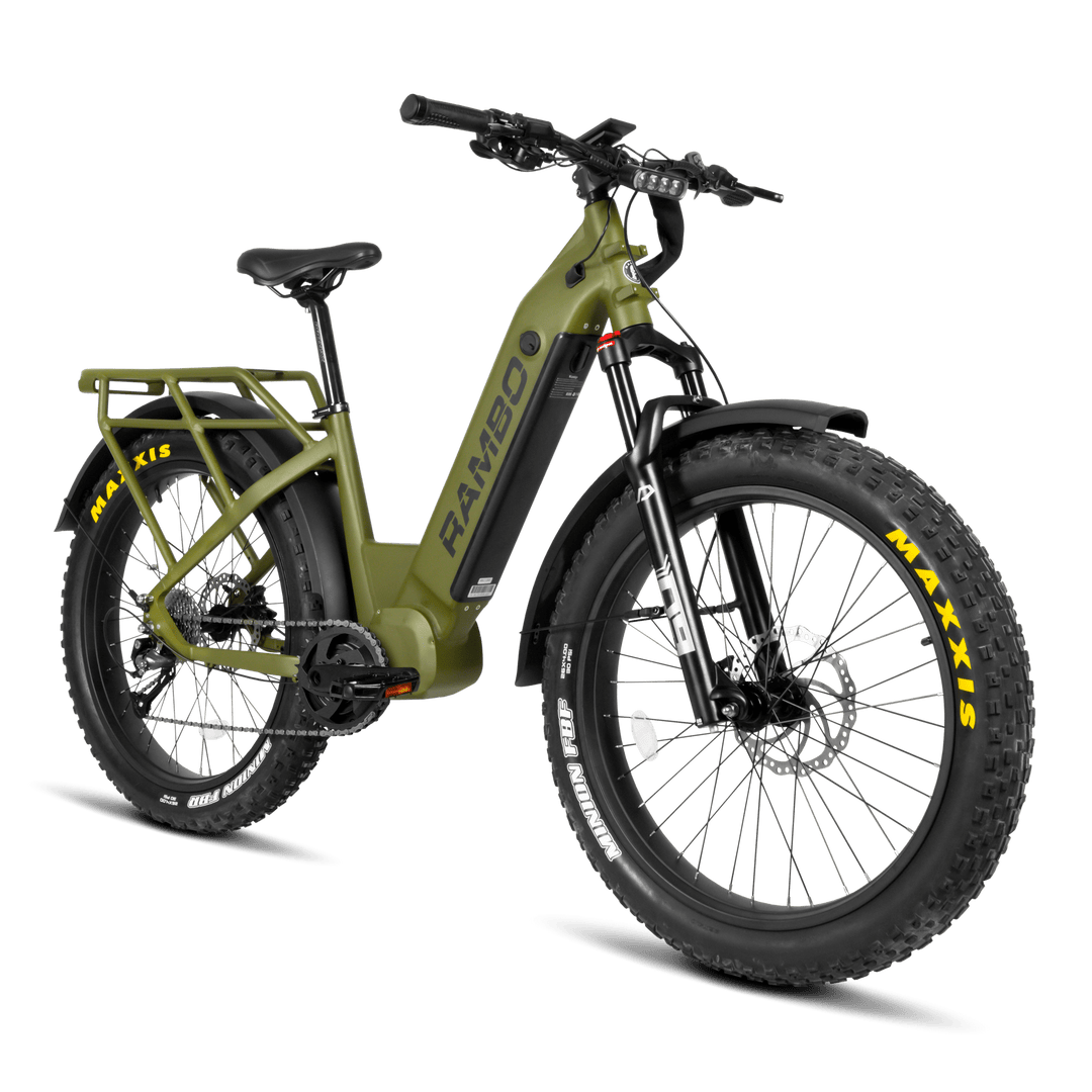 RAMBO Rebel 2.0 Mid-Drive Power Hunting Electric Bikes Mossy Oak Bottomland Camo 4
