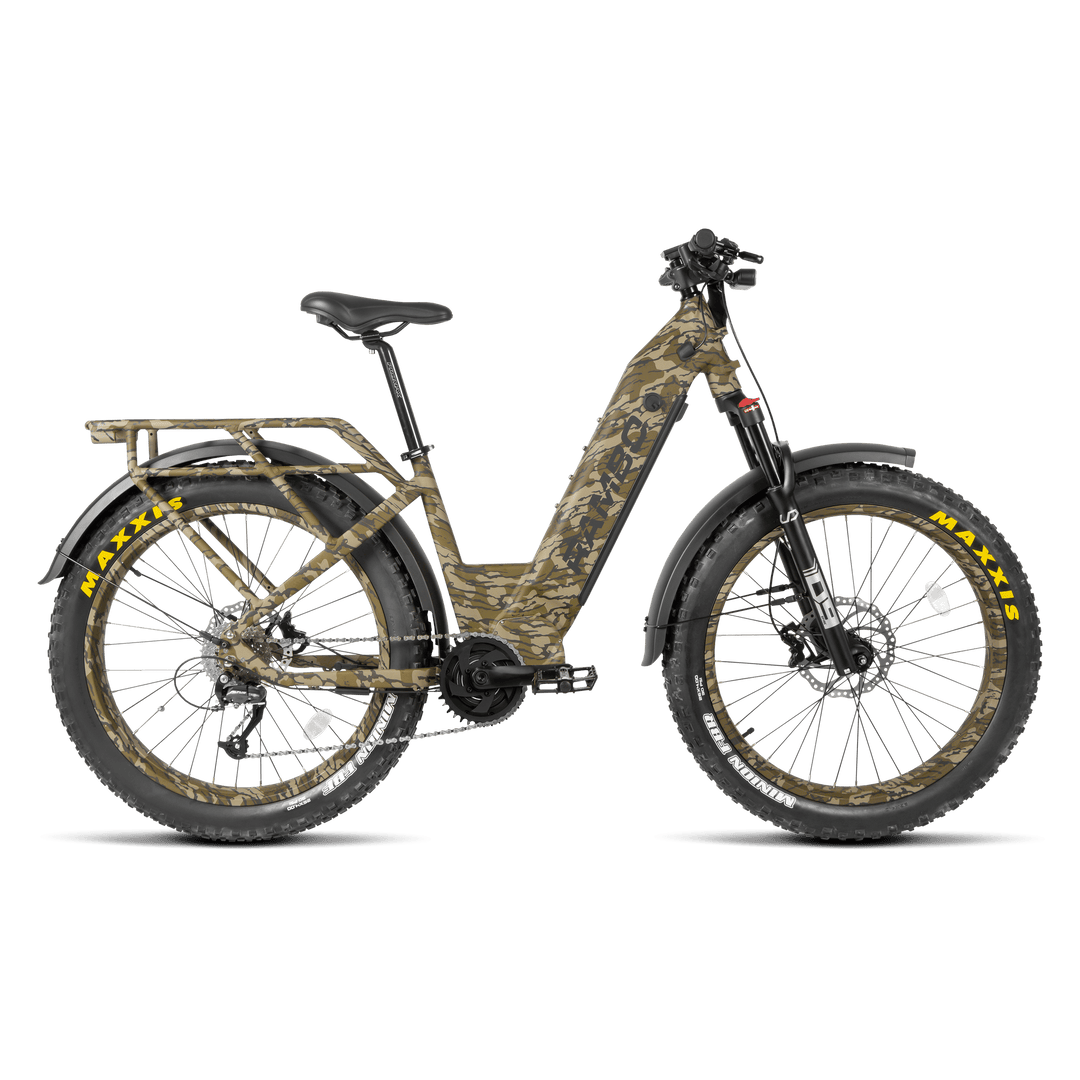 RAMBO Rebel 2.0 Mid-Drive Power Hunting Electric Bikes Mossy Oak Bottomland Camo 1