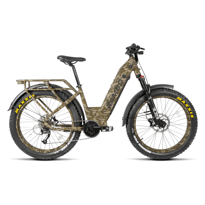 RAMBO Rebel 2.0 Mid-Drive Power Hunting Electric Bikes Mossy Oak Bottomland Camo 1