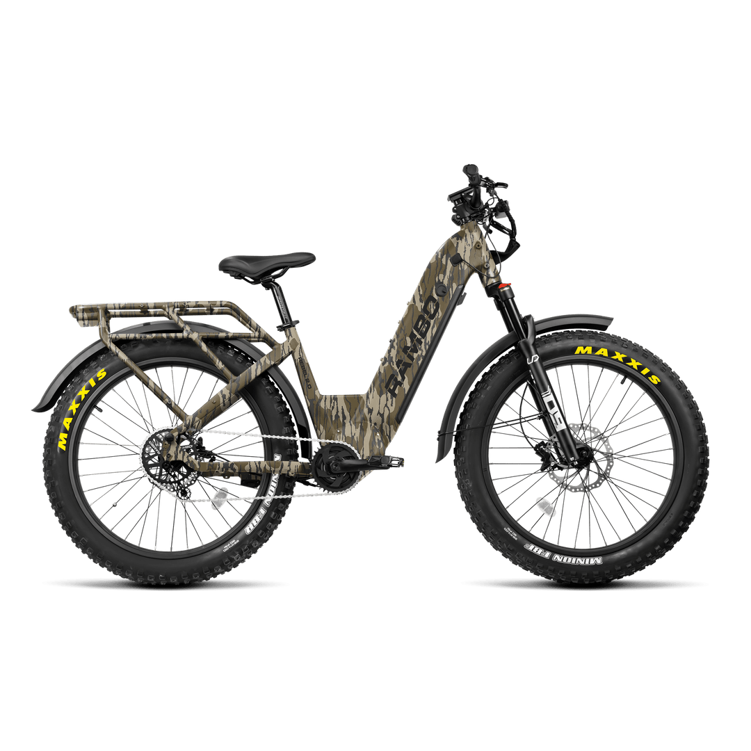 RAMBO Rebel 2.0 SS (Single Speed) Hunting Electric Bikes Mossy Oak Bottomland Camo 4