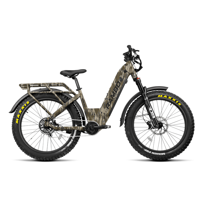 RAMBO Rebel 2.0 SS (Single Speed) Hunting Electric Bikes Mossy Oak Bottomland Camo 4