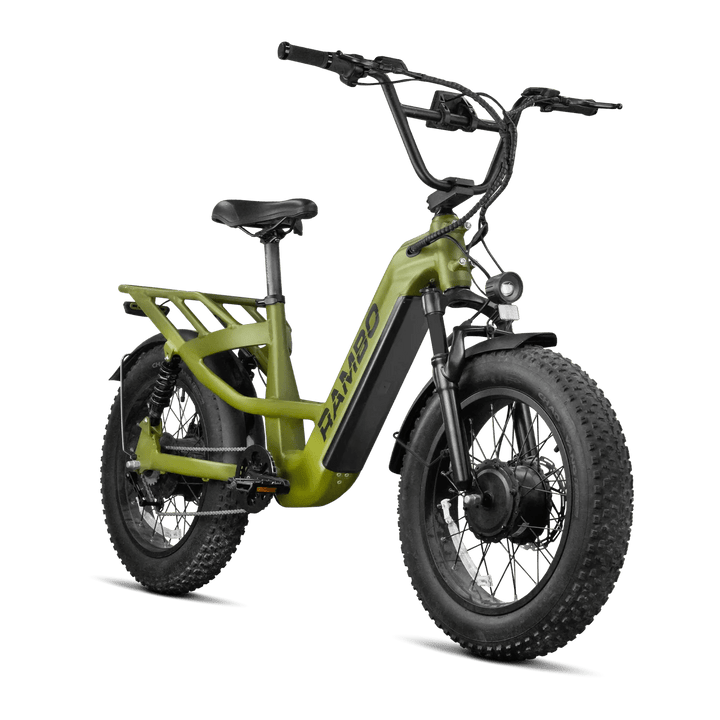 RAMBO Revolt AWD Step Thru Bike Step-Thru Electric Bikes OD Green 4