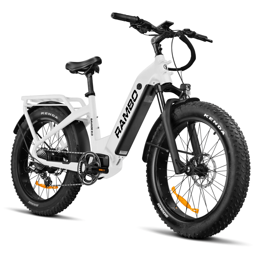 RAMBO Savage 2.0 750W-1000W Hub Drive Rambo Hight Performance Electric Bikes White 5