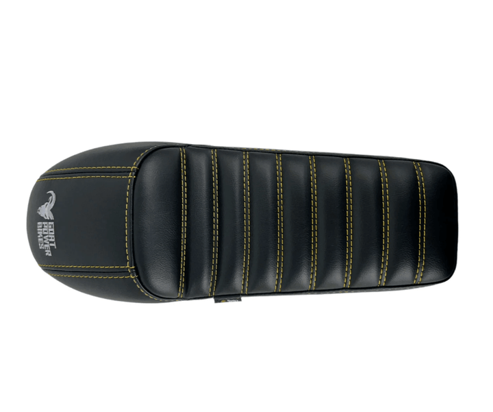 Seat and Seat Riser For Goat Power Bikes Racks & Fenders Motor Goat Seat-Rows-Gold Stitching 10
