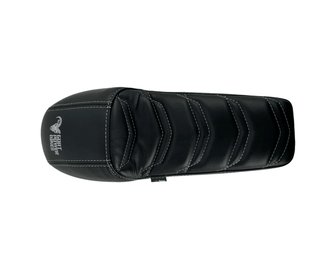 Seat and Seat Riser For Goat Power Bikes Racks & Fenders Motor Goat Seat-Sport-Grey Stitching 9