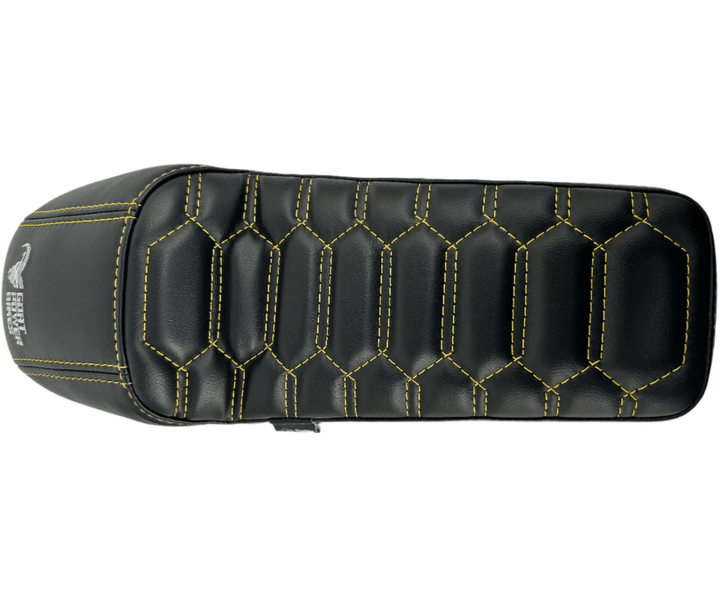 Seat and Seat Riser For Goat Power Bikes Racks & Fenders Motor Goat Seat-Turtle-Gold Stitching 12