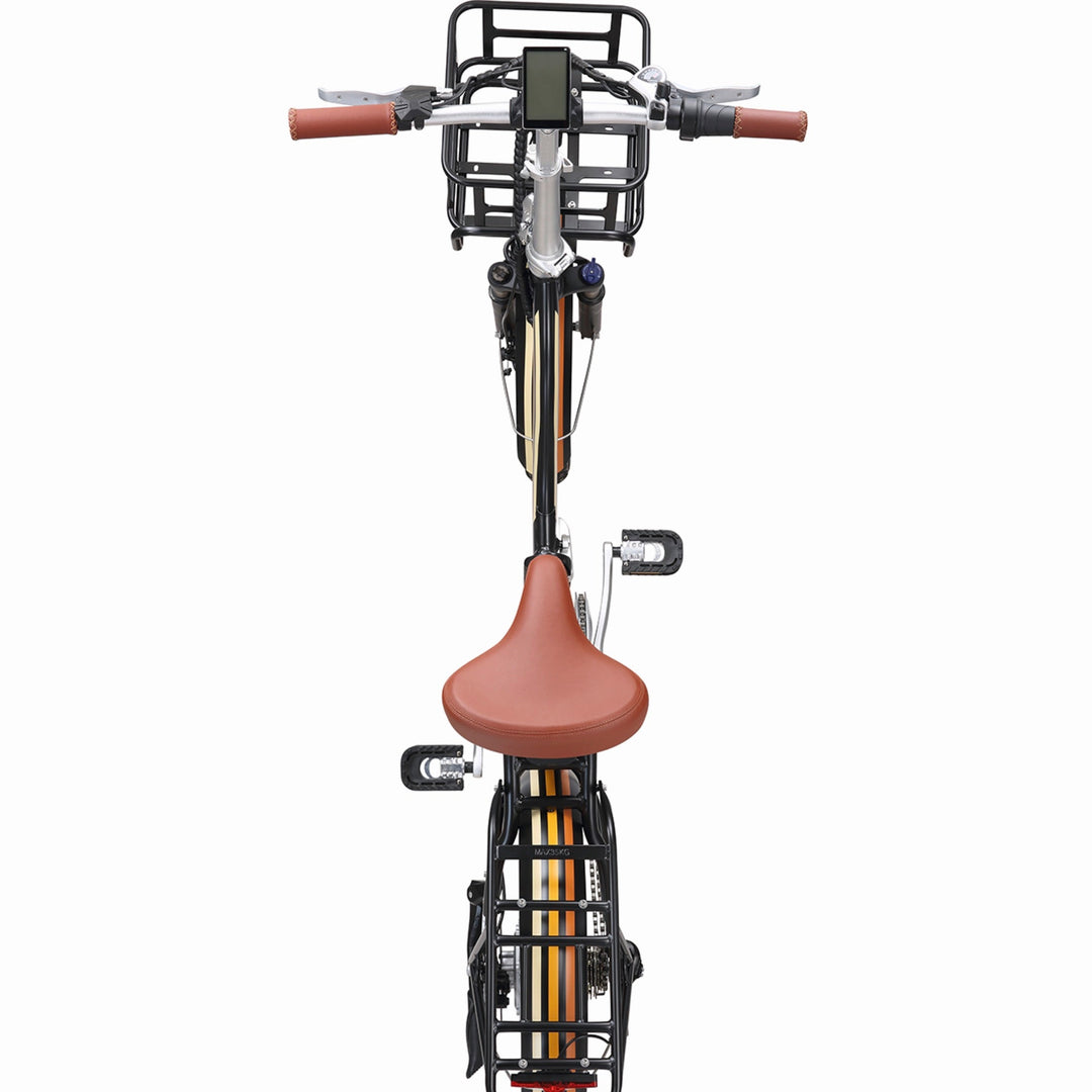 Sixthreezero All-Terrain Zip n' Fold 750W Fat Tire Electric Bike Folding Electric Bikes Cream 18