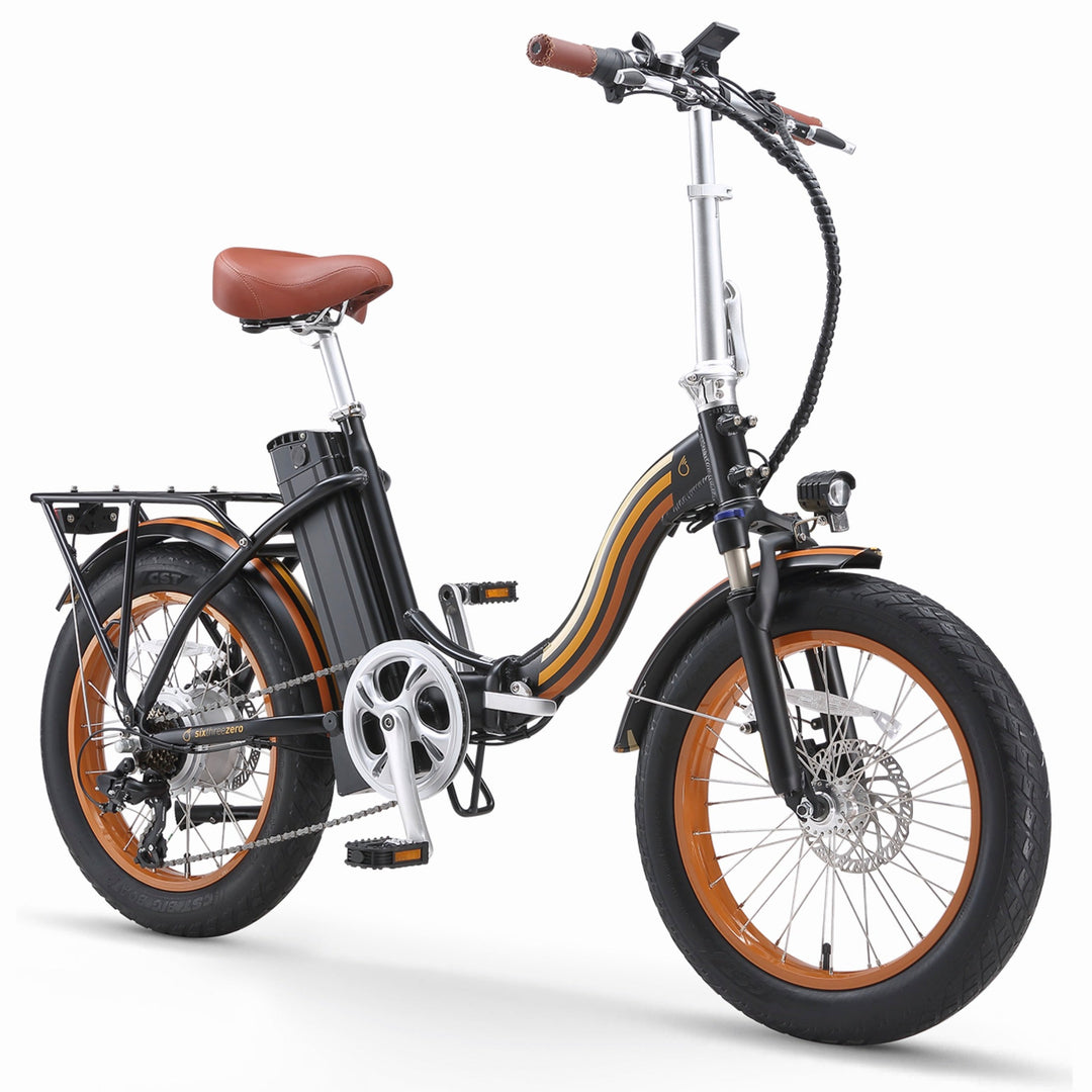 Sixthreezero All-Terrain Zip n' Fold 750W Fat Tire Electric Bike Folding Electric Bikes Cream 4