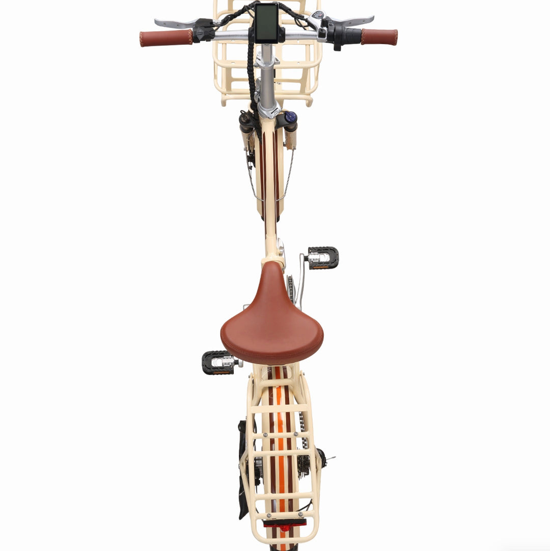 Sixthreezero All-Terrain Zip n' Fold 750W Fat Tire Electric Bike Folding Electric Bikes Cream 34