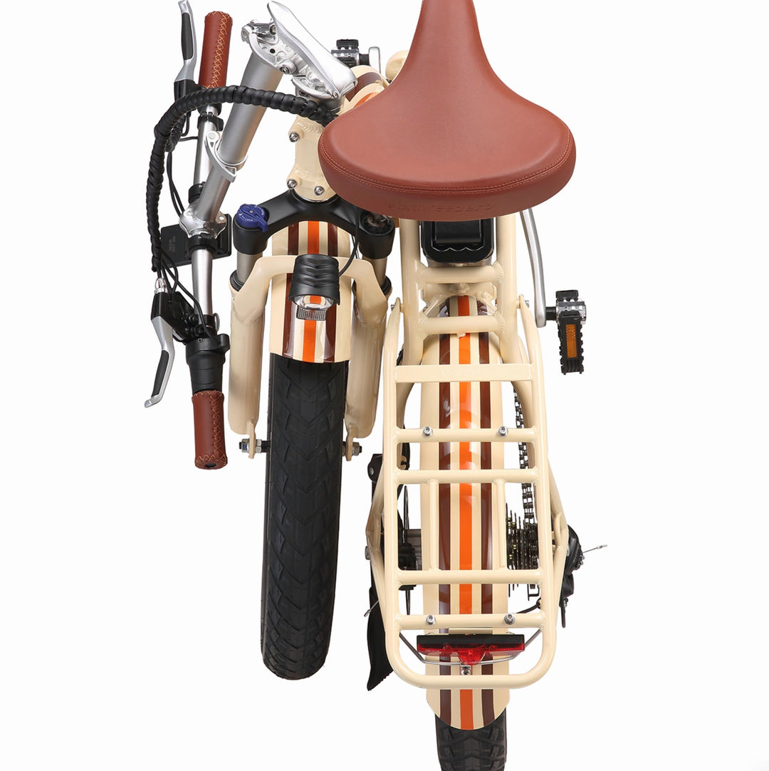 Sixthreezero All-Terrain Zip n' Fold 750W Fat Tire Electric Bike Folding Electric Bikes Cream 30