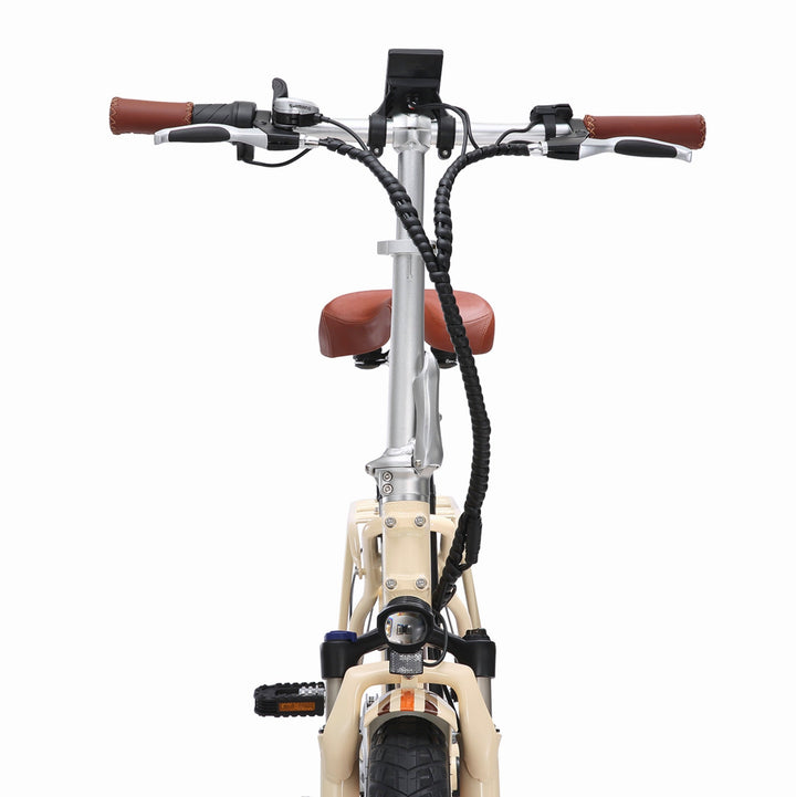 Sixthreezero All-Terrain Zip n' Fold 750W Fat Tire Electric Bike Folding Electric Bikes Cream 24