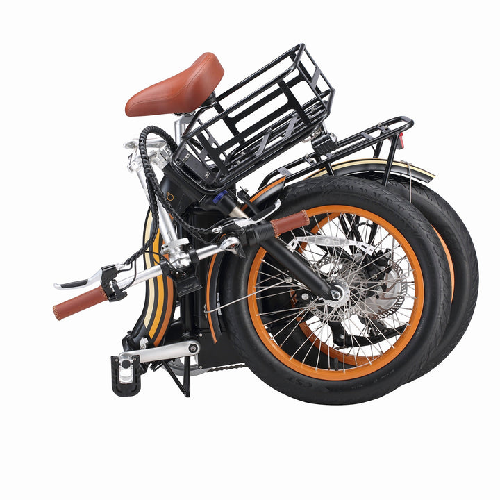 Sixthreezero All-Terrain Zip n' Fold 750W Fat Tire Electric Bike Folding Electric Bikes Cream 12