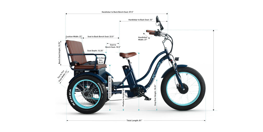 Sixthreezero EVRY journey E-Tirke Rickshaw w/ Hitch Attachment & Hydraulic Brakes Electric Rickshaw Trikes 20