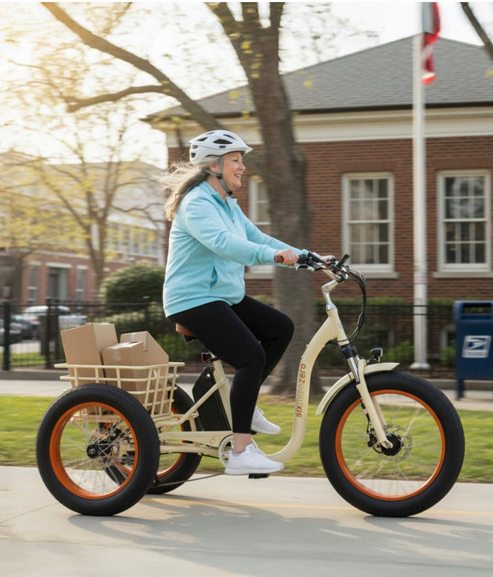Sixthreezero Simple 3 Wheel Step Thru FAT Tire E-Bike Fat Tire Electric Trikes 7