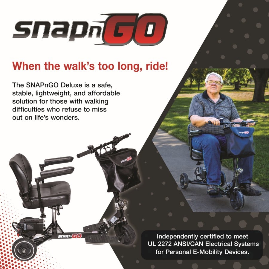SNAPnGO Deluxe Edition Mobility Scooter – Lightweight, FAA Approved, 13-Mile Range 3 Wheel Mobility Scooters 11