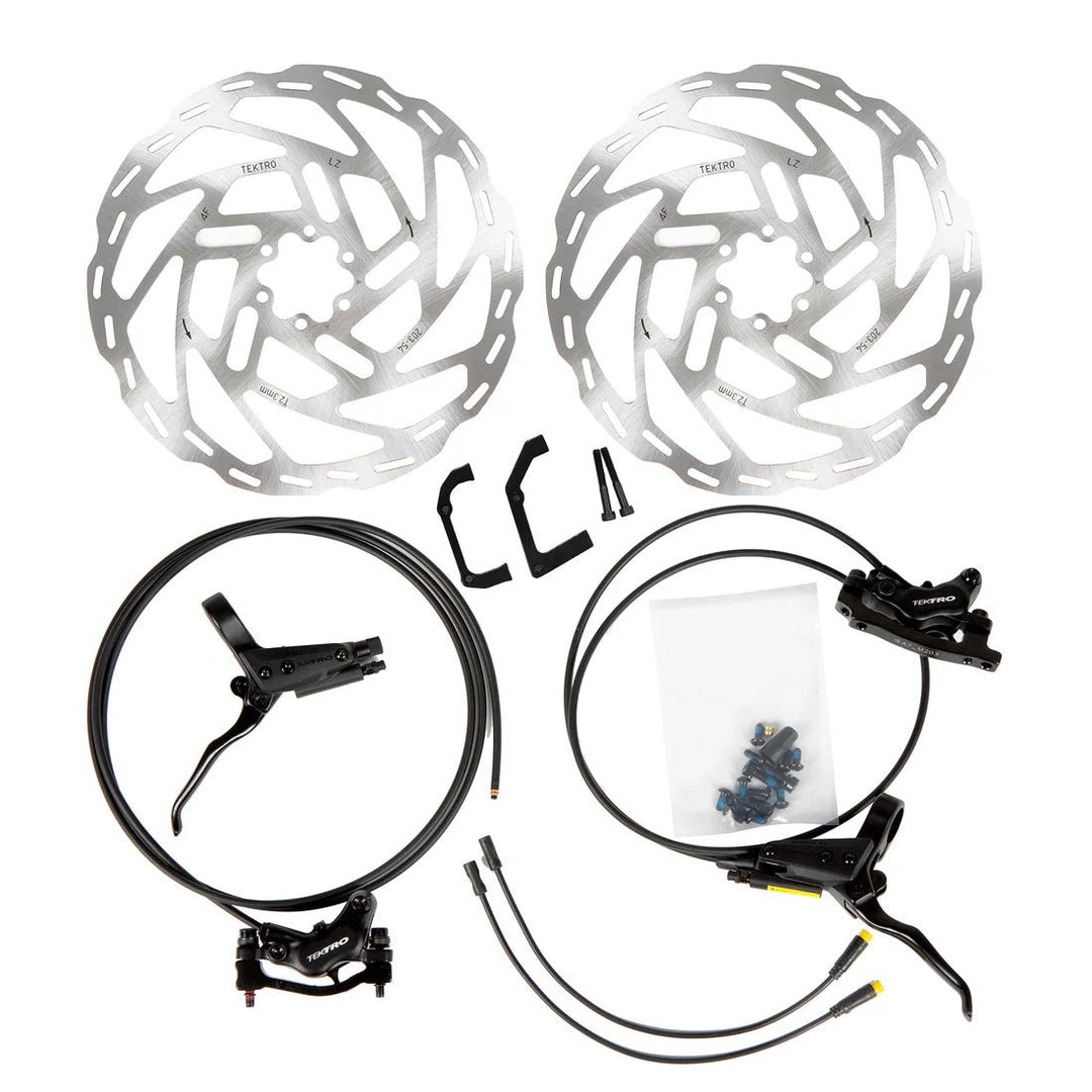 TEKTRO 4 Pistons Hydraulic Brake Set with 203MM Disc Brake Rotor Eunorau Batteries & Accessories 1