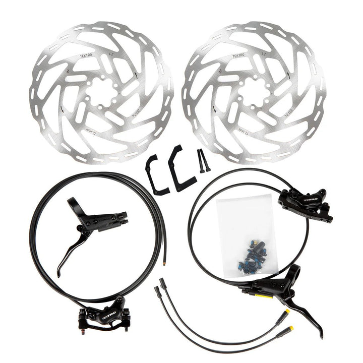 TEKTRO 4 Pistons Hydraulic Brake Set with 203MM Disc Brake Rotor Eunorau Batteries & Accessories 1