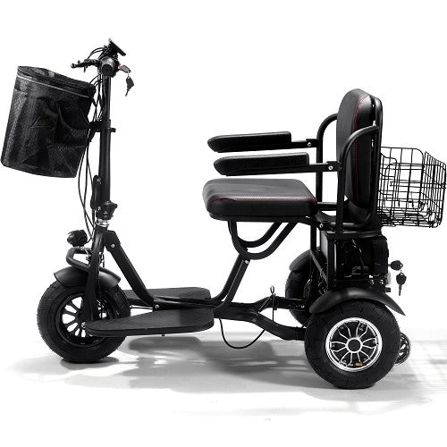 MotoTec| Folding Mobility Electric Trike 48v 1000w Dual Motor Lithium Black