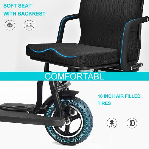 MotoTec| Folding Mobility Electric Trike 48v 700w Dual Motor Lithium Black