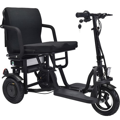 MotoTec| Folding Mobility Electric Trike 48v 700w Dual Motor Lithium Black