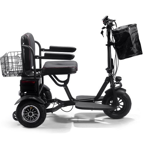 MotoTec| Folding Mobility Electric Trike 48v 1000w Dual Motor Lithium Black