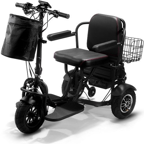 MotoTec| Folding Mobility Electric Trike 48v 1000w Dual Motor Lithium Black
