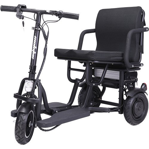 MotoTec| Folding Mobility Electric Trike 48v 700w Dual Motor Lithium Black