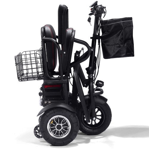 MotoTec| Folding Mobility Electric Trike 48v 1000w Dual Motor Lithium Black