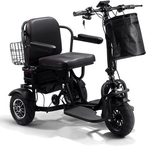 MotoTec| Folding Mobility Electric Trike 48v 1000w Dual Motor Lithium Black