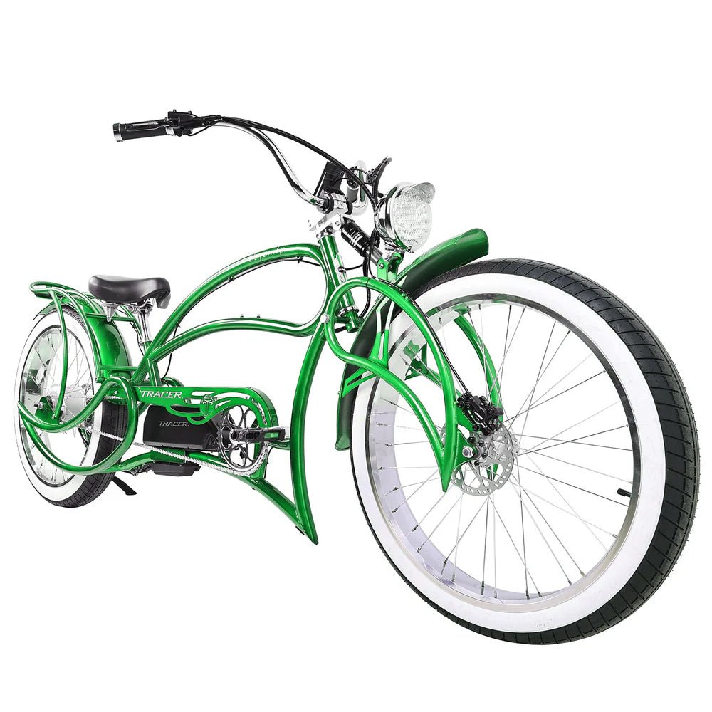 Tracer Beyond Pro 800W 26" Classic Stretch Chopper Tracer Stretch Electric Cruiser Bikes Purple (1000w) 4