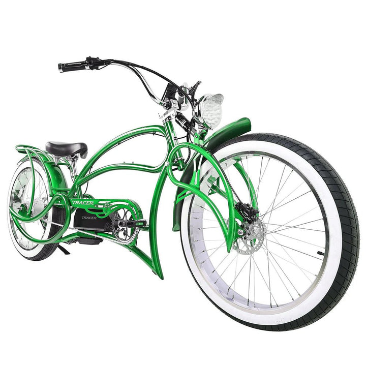 Tracer Beyond Pro 800W 26" Classic Stretch Chopper Tracer Stretch Electric Cruiser Bikes Purple (1000w) 4