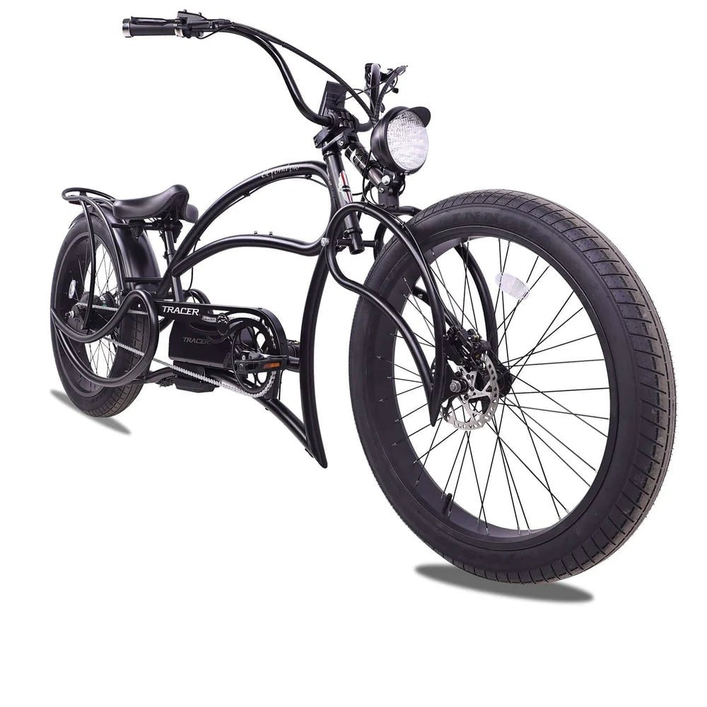 Tracer Beyond Pro 800W 26" Classic Stretch Chopper Tracer Stretch Electric Cruiser Bikes Purple (1000w) 5