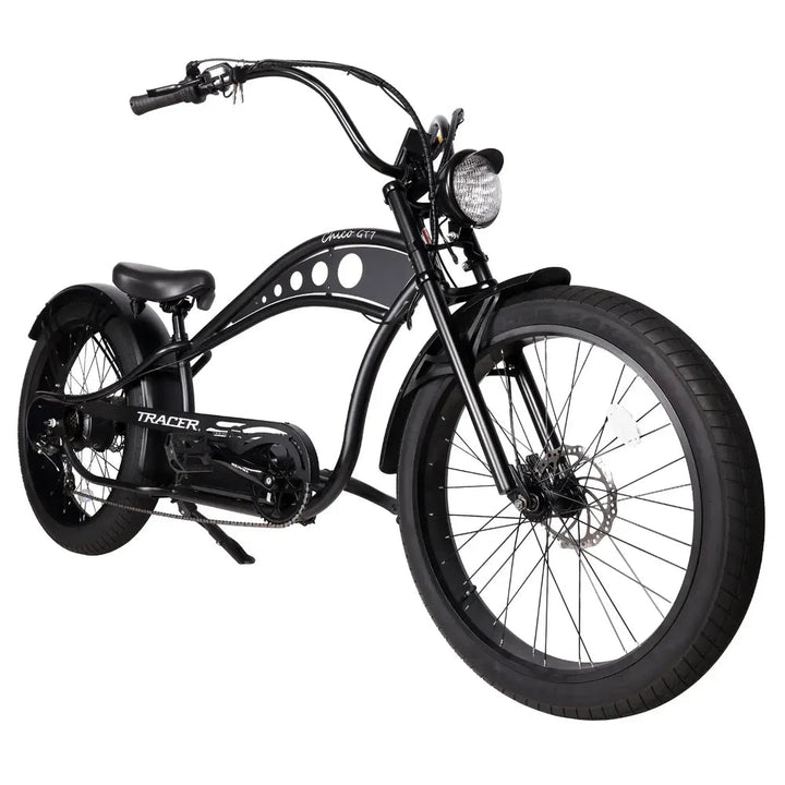Tracer Chico GT7 750W Stretch Cruiser Tracer Chopper Cruiser Electric Bikes Blue 3